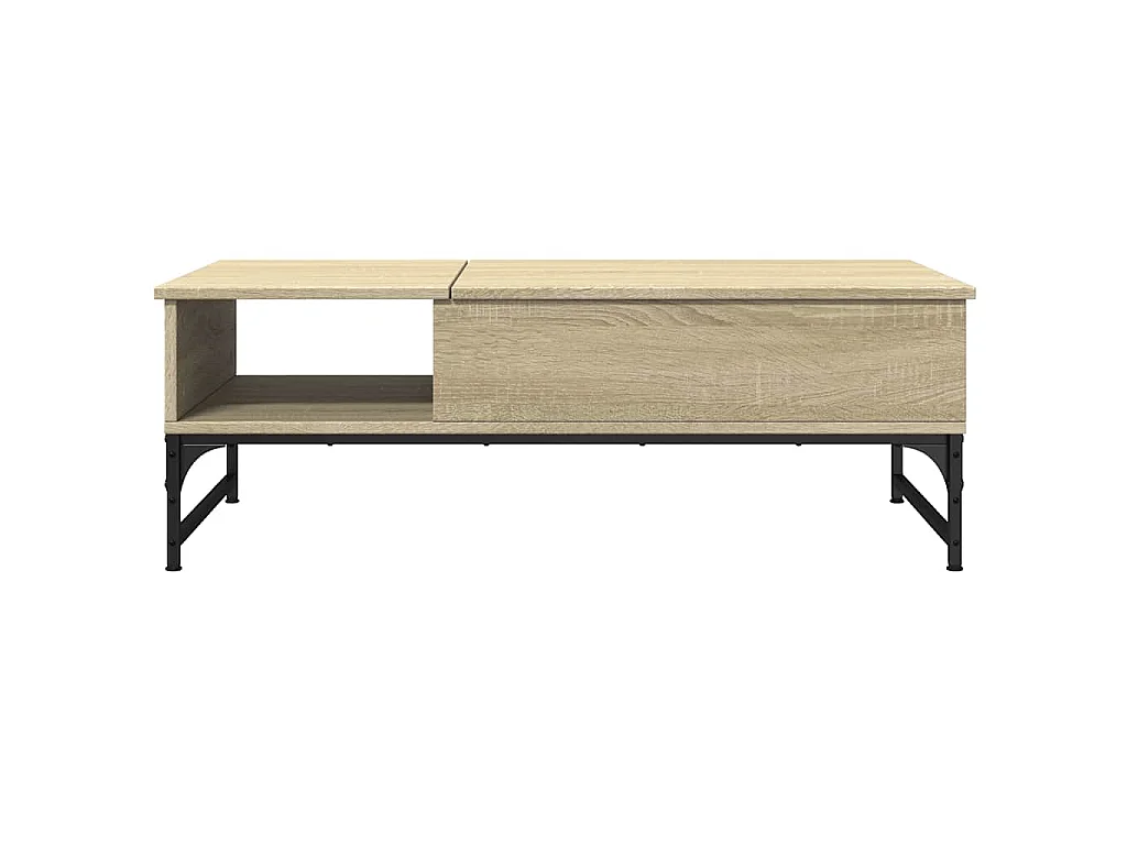Table basse chêne sonoma 100x50x35cm bois d'ingénierie et métal