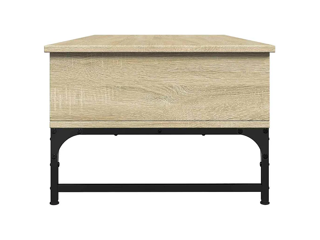 Table basse chêne sonoma 100x50x35cm bois d'ingénierie et métal