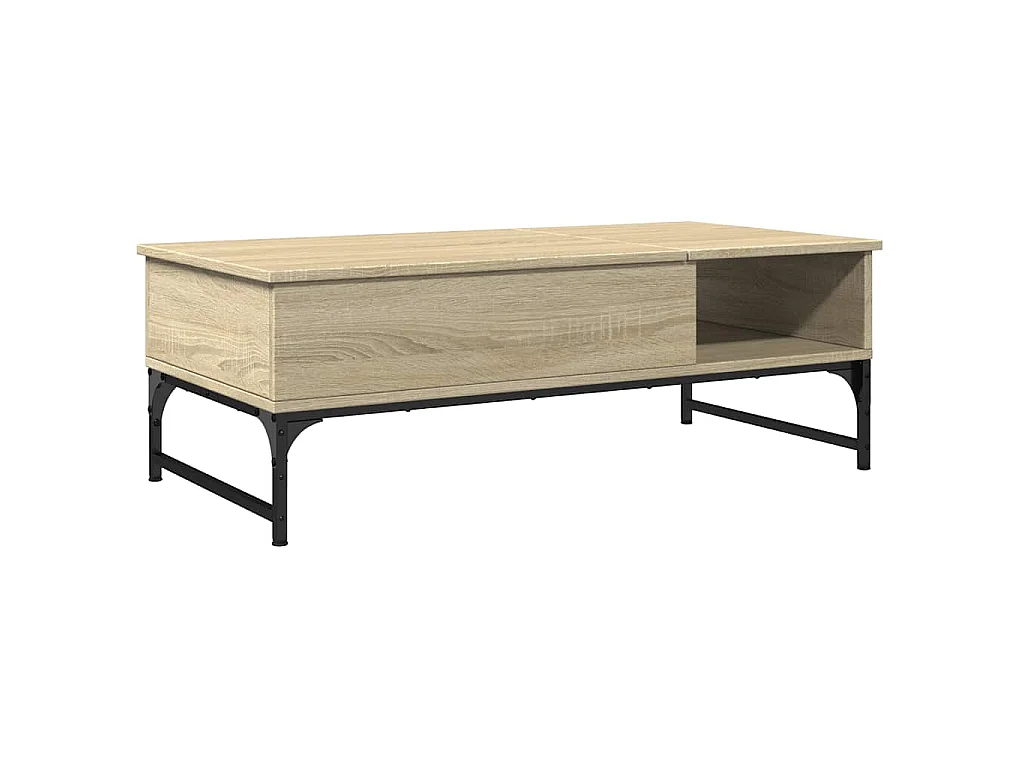 Table basse chêne sonoma 100x50x35cm bois d'ingénierie et métal