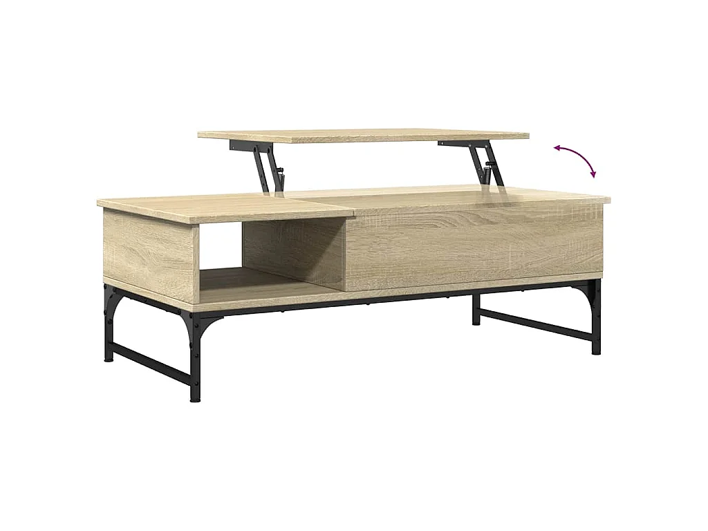 Couchtisch Sonoma-Eiche 100x50x35 cm Holzwerkstoff und Metall
