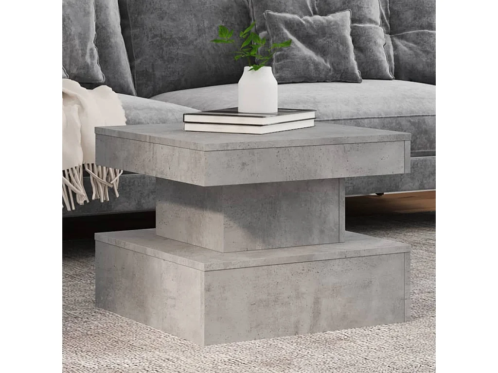 Couchtisch mit LED-Leuchten Betongrau 50x50x40 cm