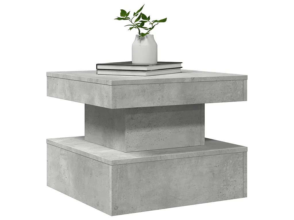 Couchtisch mit LED-Leuchten Betongrau 50x50x40 cm