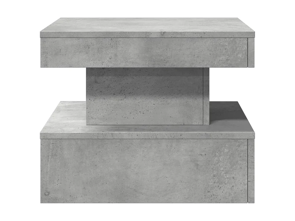 Couchtisch mit LED-Leuchten Betongrau 50x50x40 cm