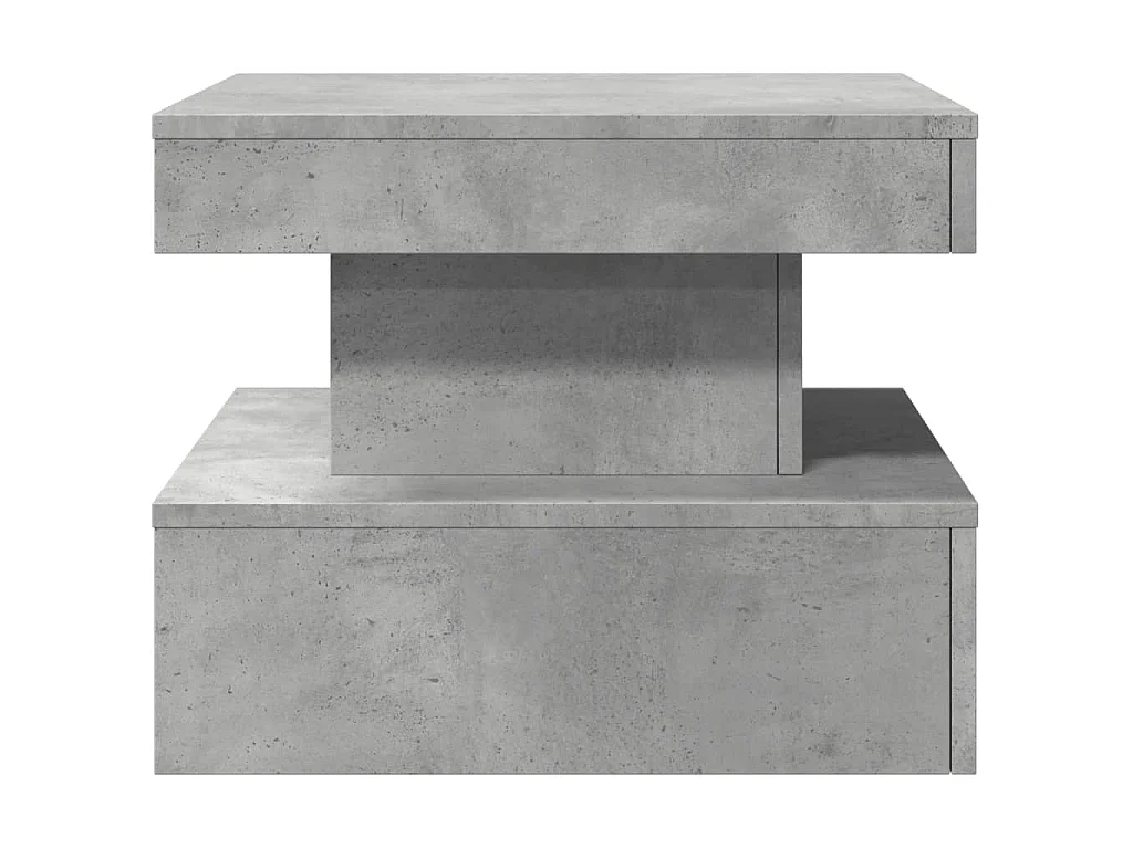 Couchtisch mit LED-Leuchten Betongrau 50x50x40 cm