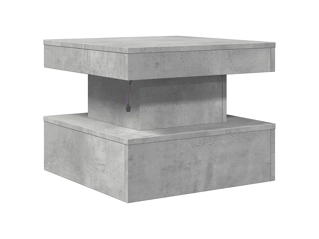 Couchtisch mit LED-Leuchten Betongrau 50x50x40 cm