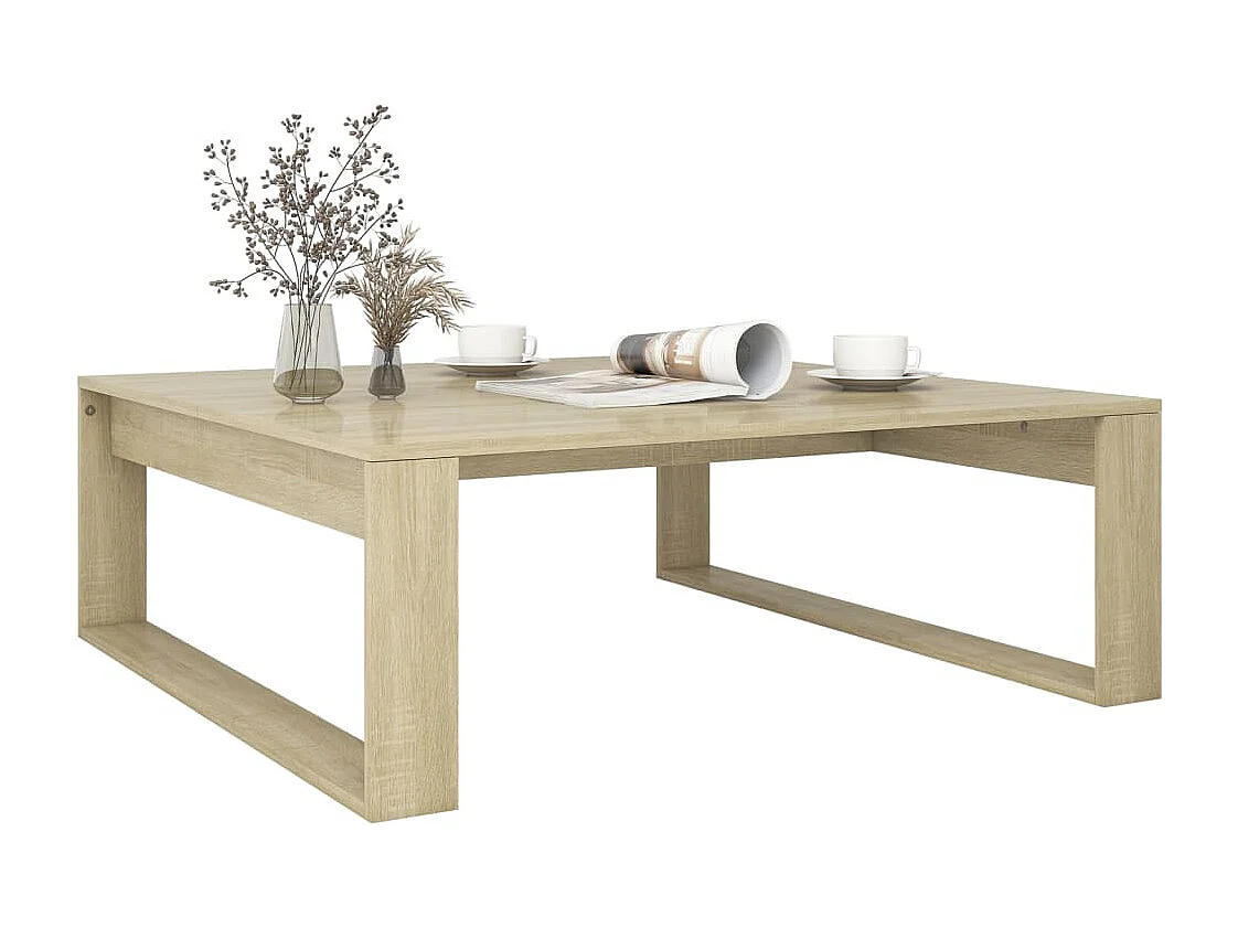 Salontafel 100x100x35 cm bewerkt hout sonoma eikenkleurig