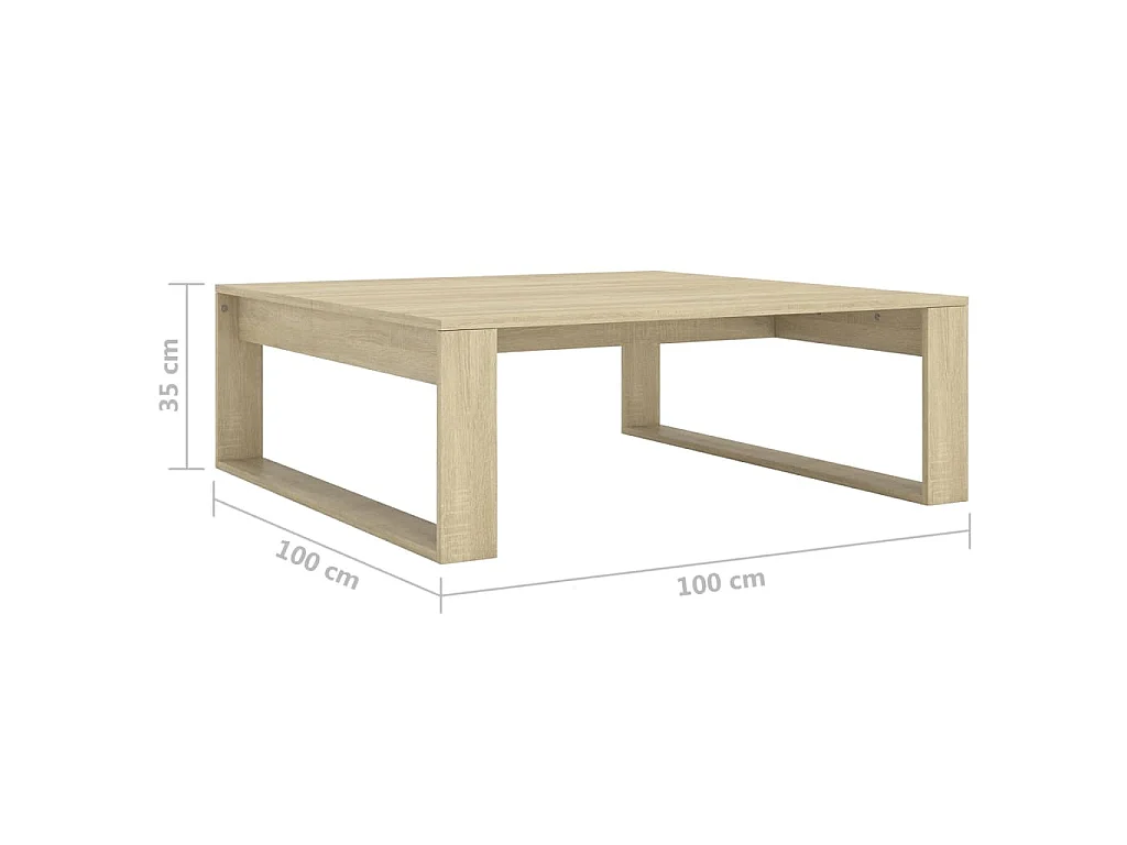 Tavolino Salotto Rovere Sonoma 100x100x35cm Truciolato