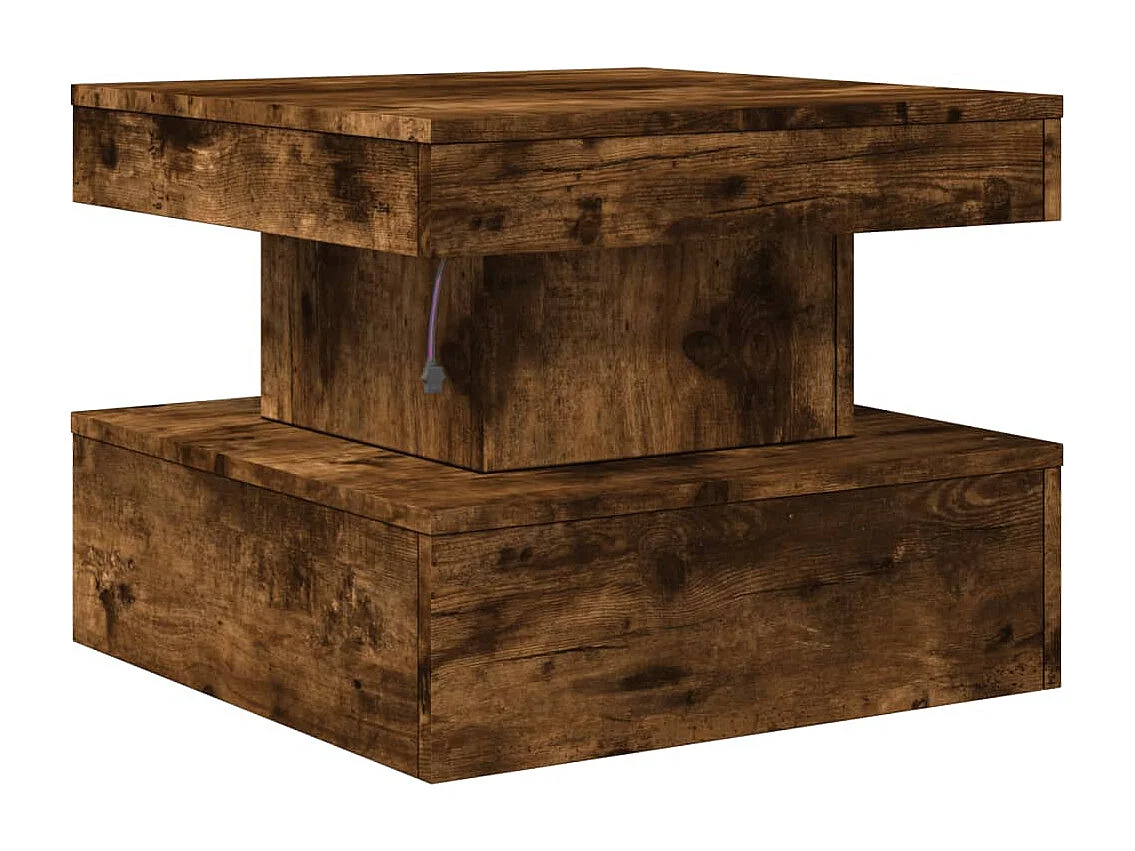 Tavolino da Soggiorno con Luci LED Rovere Sonoma 50x50x40 cm
