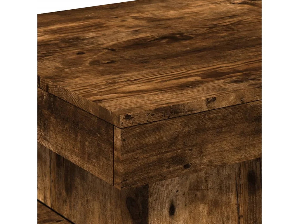 Salontafel met metalen poten 50x50x40 cm gerookt eikenkleurig