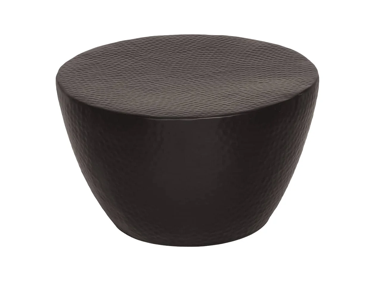 Table basse martelée en aluminium Ø 50x30 cm noir