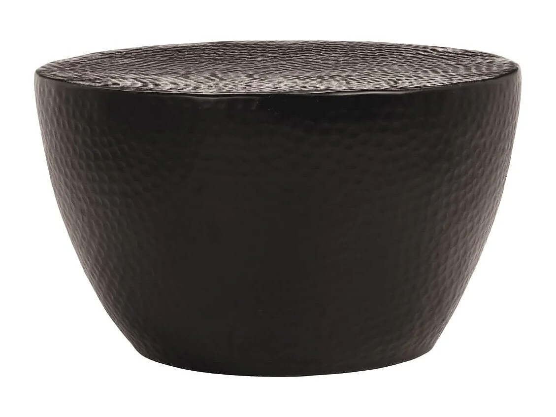 Table basse martelée en aluminium Ø 50x30 cm noir