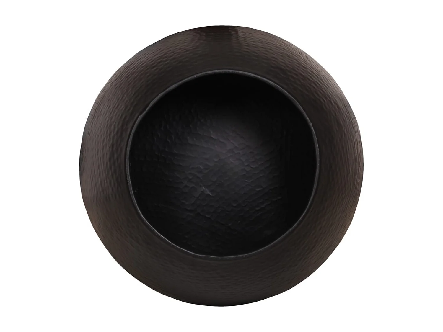 Table basse martelée en aluminium Ø 50x30 cm noir