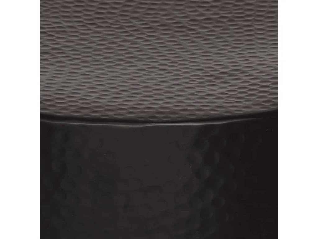 Table basse martelée en aluminium Ø 50x30 cm noir