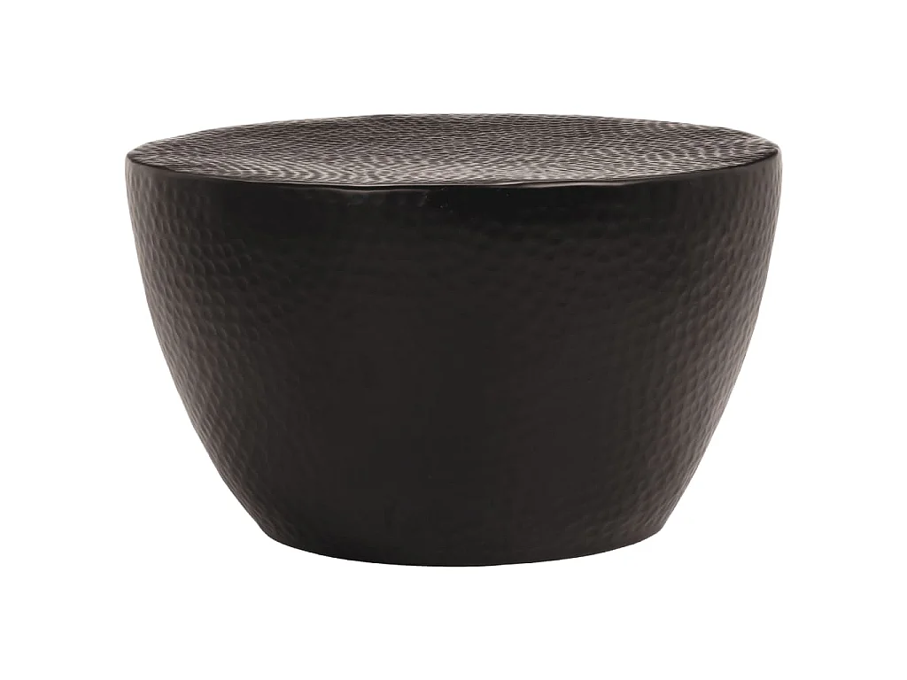 Table basse martelée en aluminium Ø 50x30 cm noir