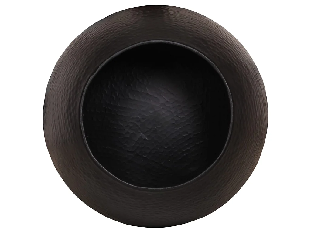 Table basse martelée en aluminium Ø 50x30 cm noir