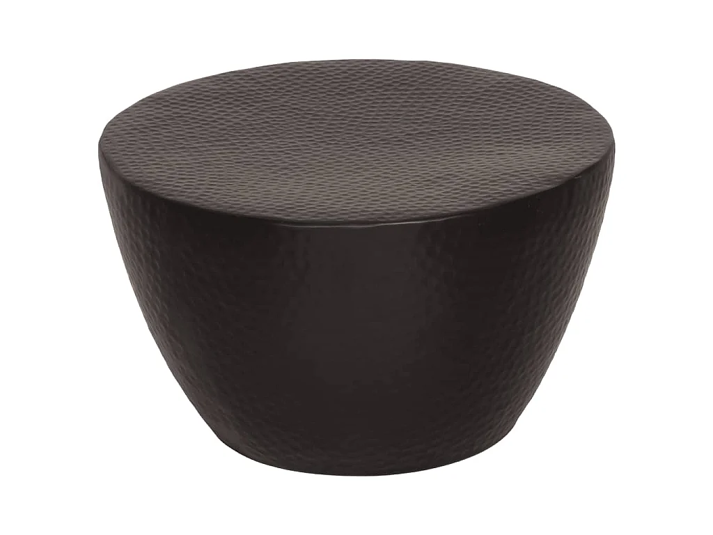 Table basse martelée en aluminium Ø 50x30 cm noir