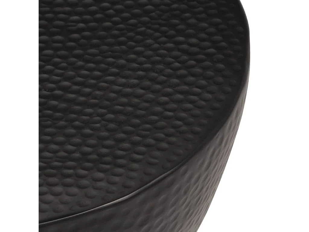 Table basse martelée en aluminium Ø 50x30 cm noir