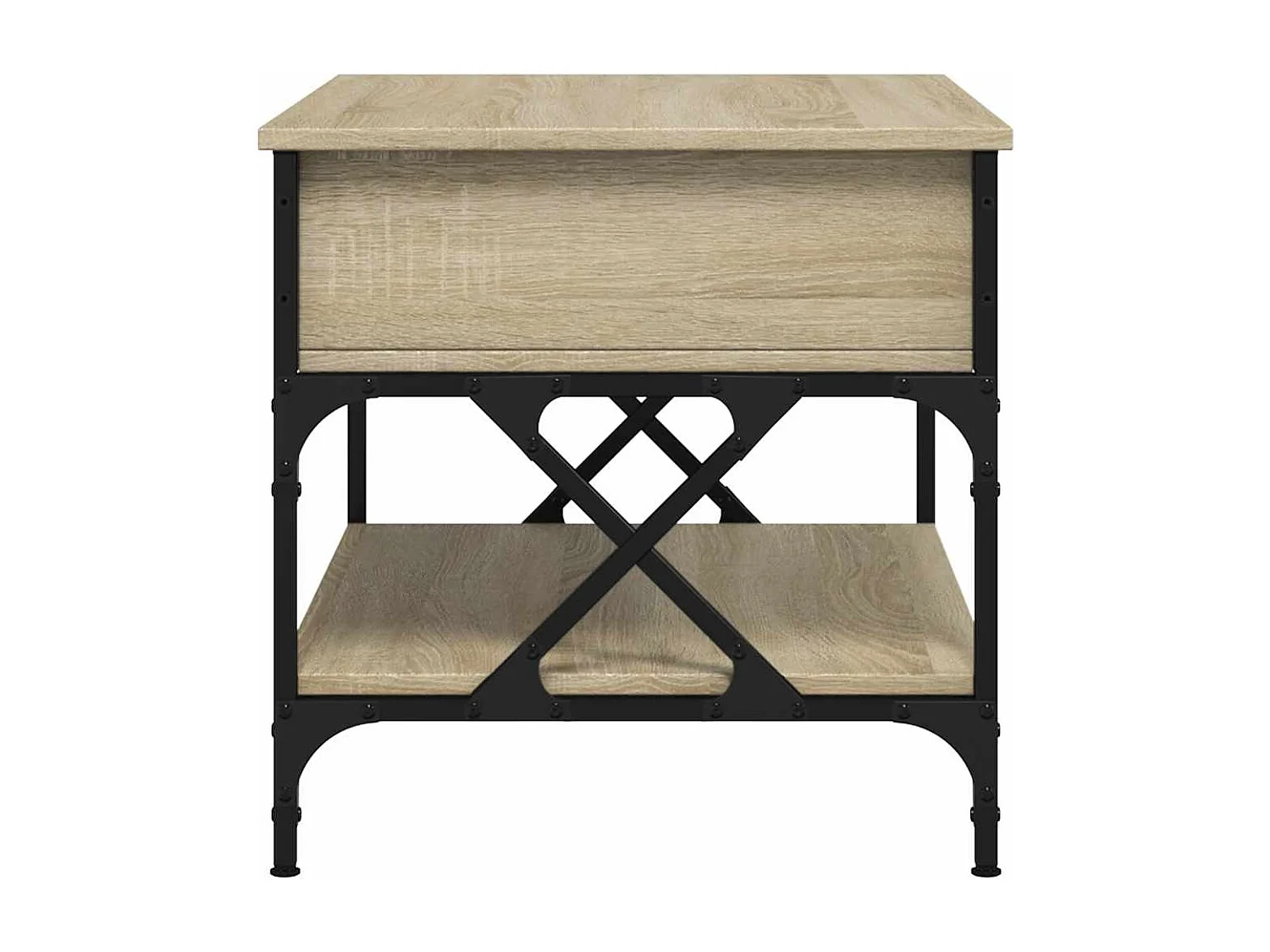 Table basse chêne sonoma 70x50x50 cm bois d'ingénierie et métal