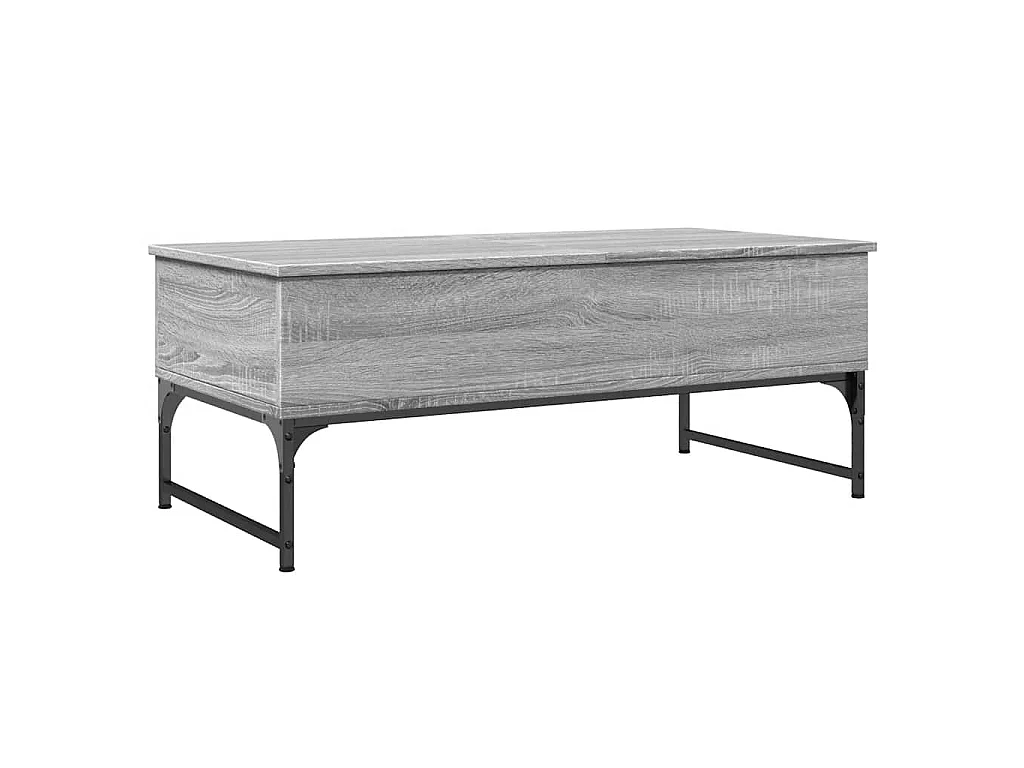 Salontafel 100x50x40 cm bewerkt hout en metaal grijs sonoma