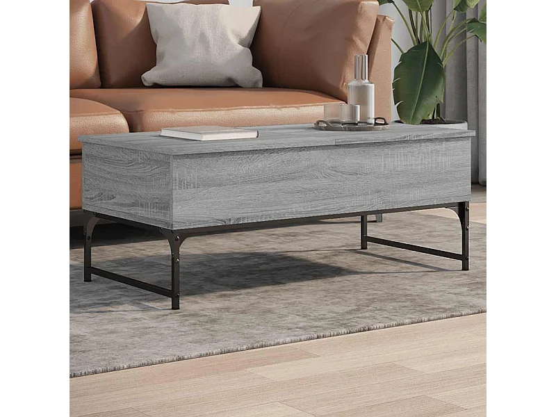 Couchtisch Grau Sonoma 100x50x40 cm Holzwerkstoff und Metall