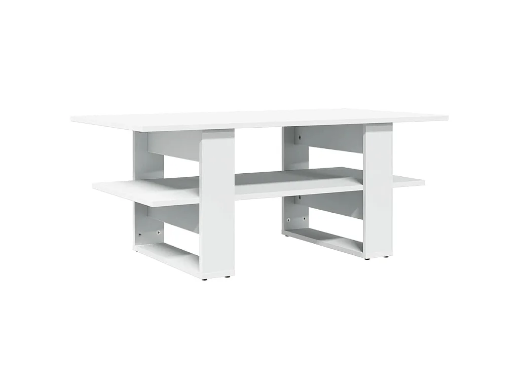 Table basse blanc 102x55x42 cm bois d'ingénierie