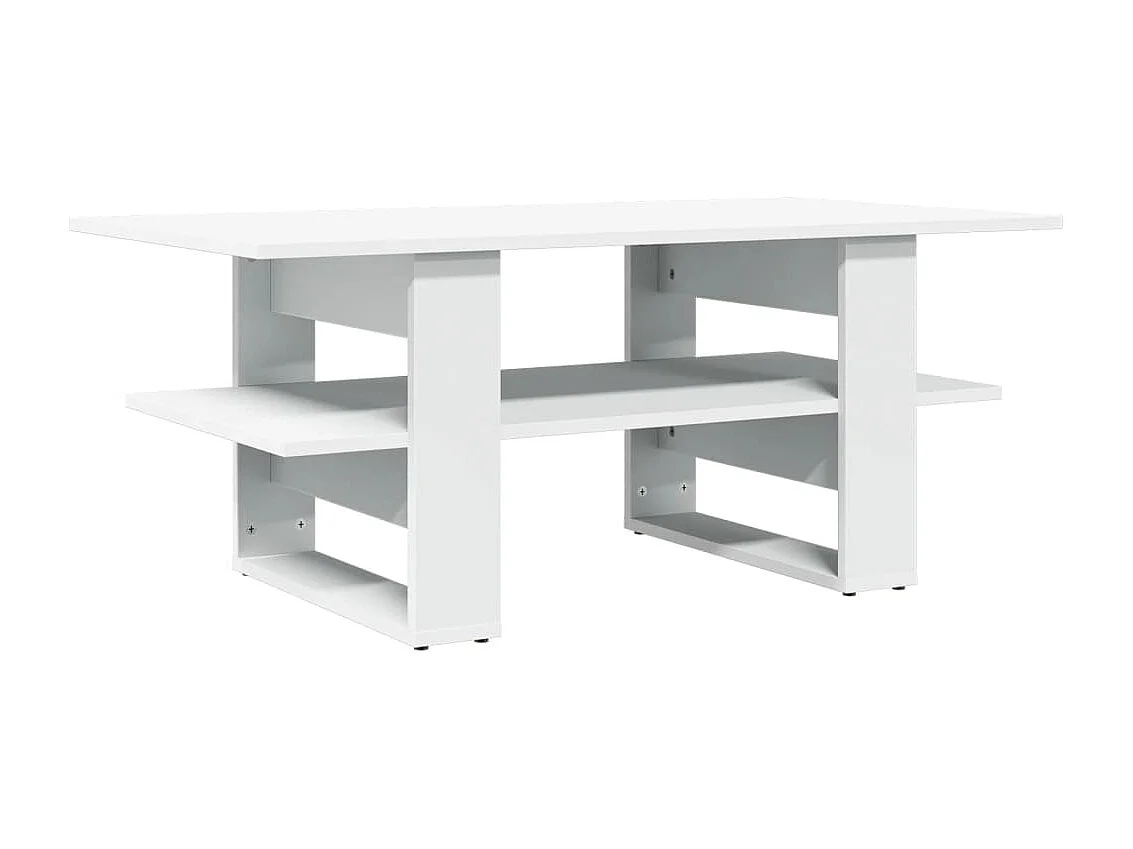 Table basse blanc 102x55x42 cm bois d'ingénierie