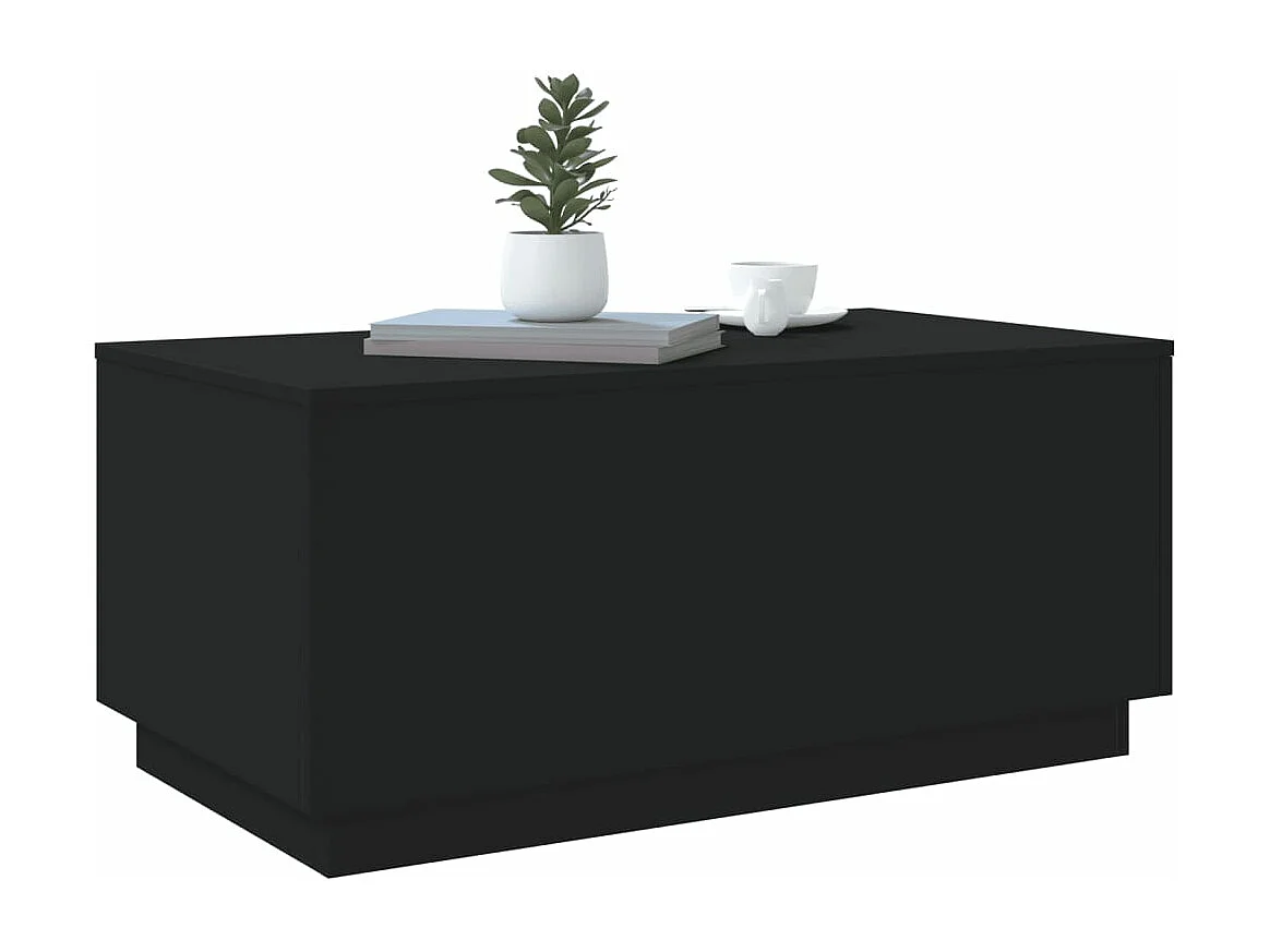 Mesa de centro com luzes LED 90x50x40 cm preto