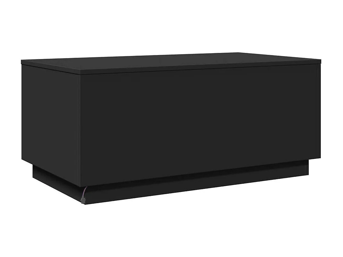 Tavolino da Soggiorno con Luci LED Nero 90x50x40 cm