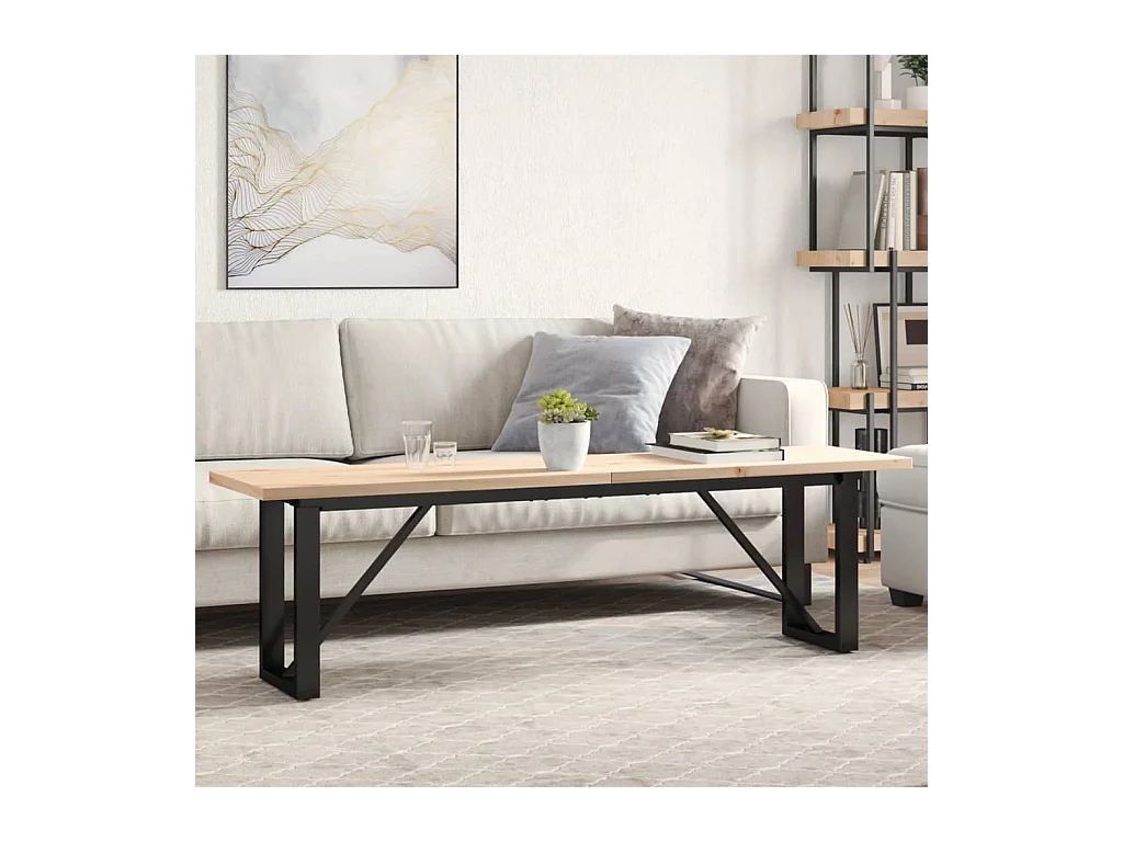 Salontafel O-frame 160x40x45,5 cm grenenhout en staal