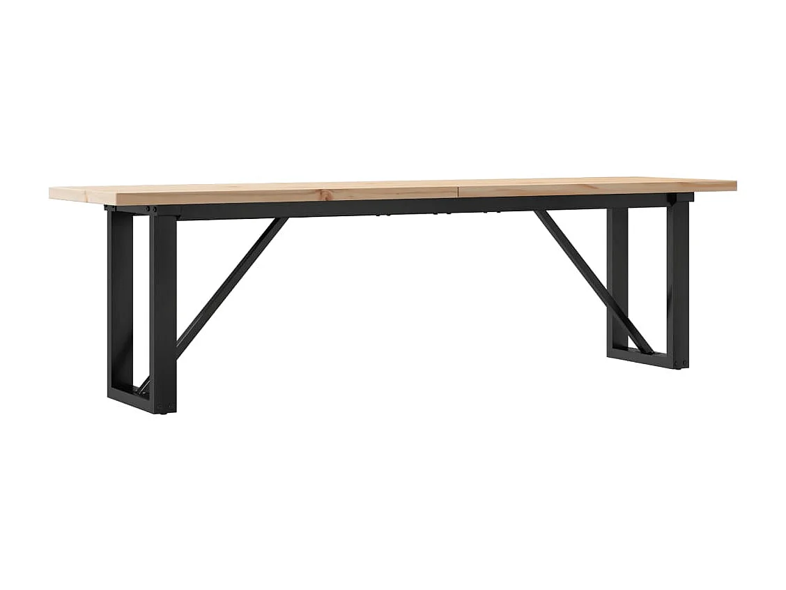 Tavolino Salotto Telaio a O 160x40x45,5 cm Legno Pino e Acciaio