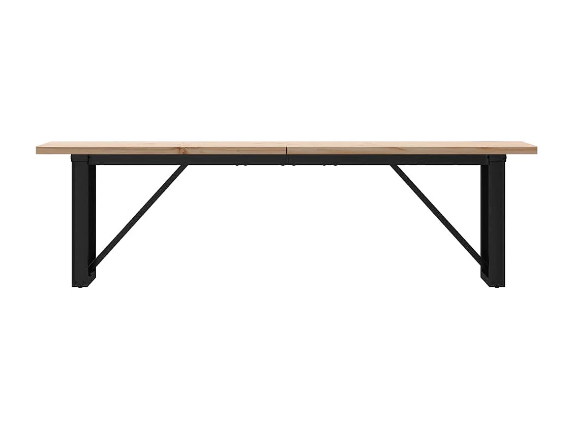 Tavolino Salotto Telaio a O 160x40x45,5 cm Legno Pino e Acciaio