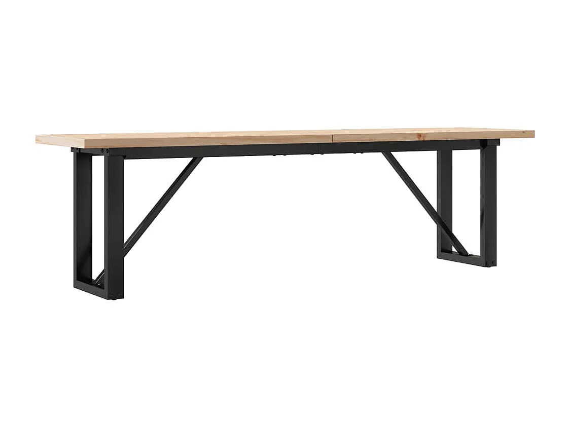 Tavolino Salotto Telaio a O 160x40x45,5 cm Legno Pino e Acciaio