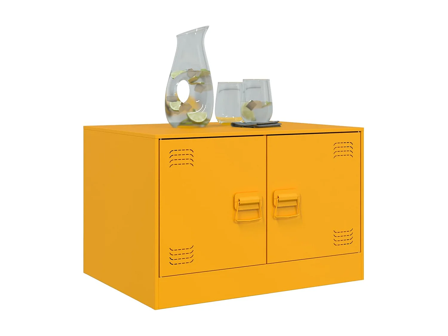 Table basse Jaune moutarde 67x50x44 cm acier