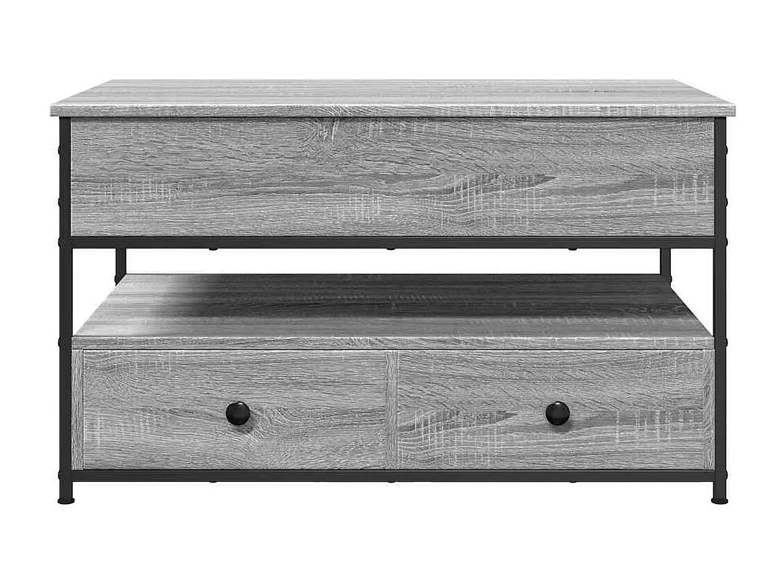 Table basse sonoma gris 85x50x50 cm bois d'ingénierie et métal