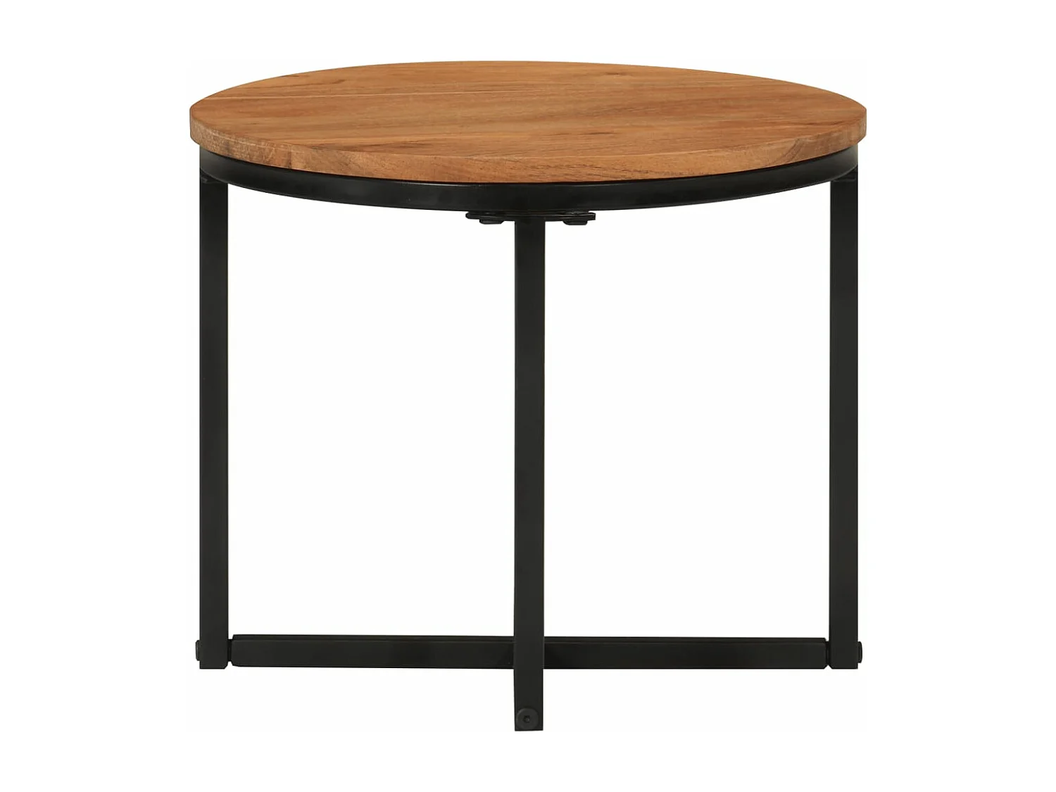 Table basse 35x35x30 cm bois massif acacia et fer