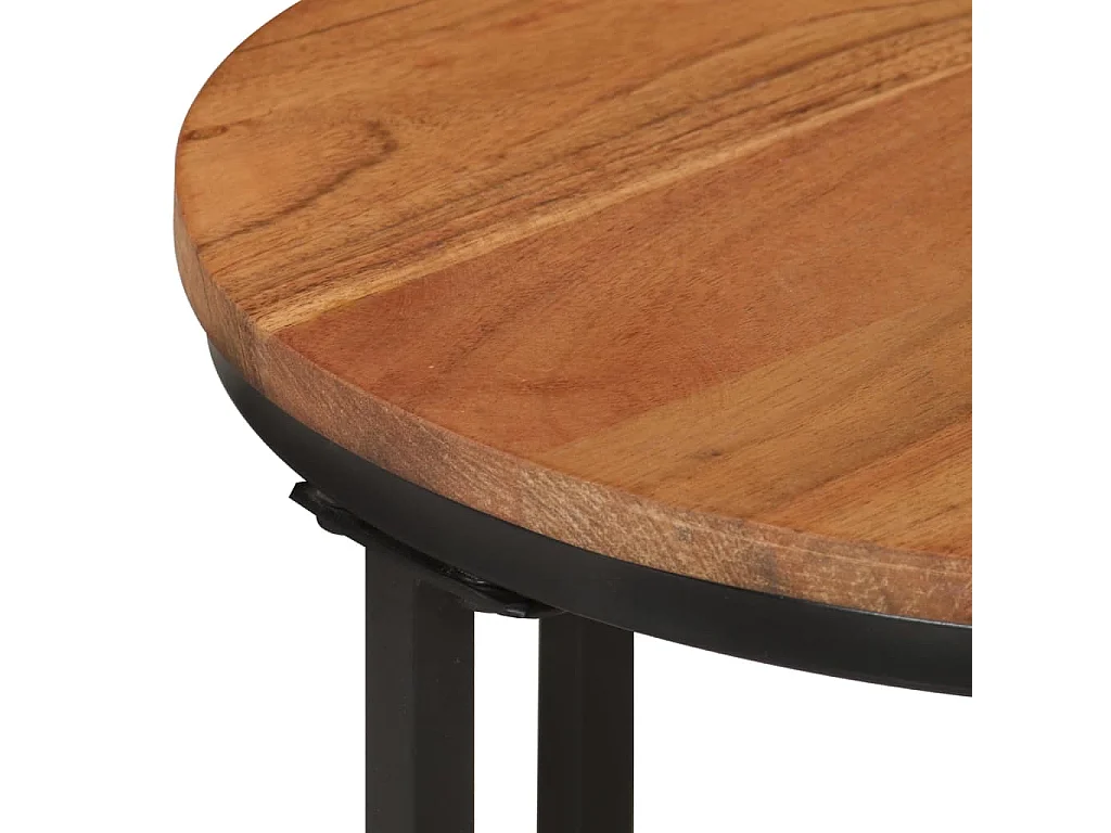 Table basse 35x35x30 cm bois massif acacia et fer