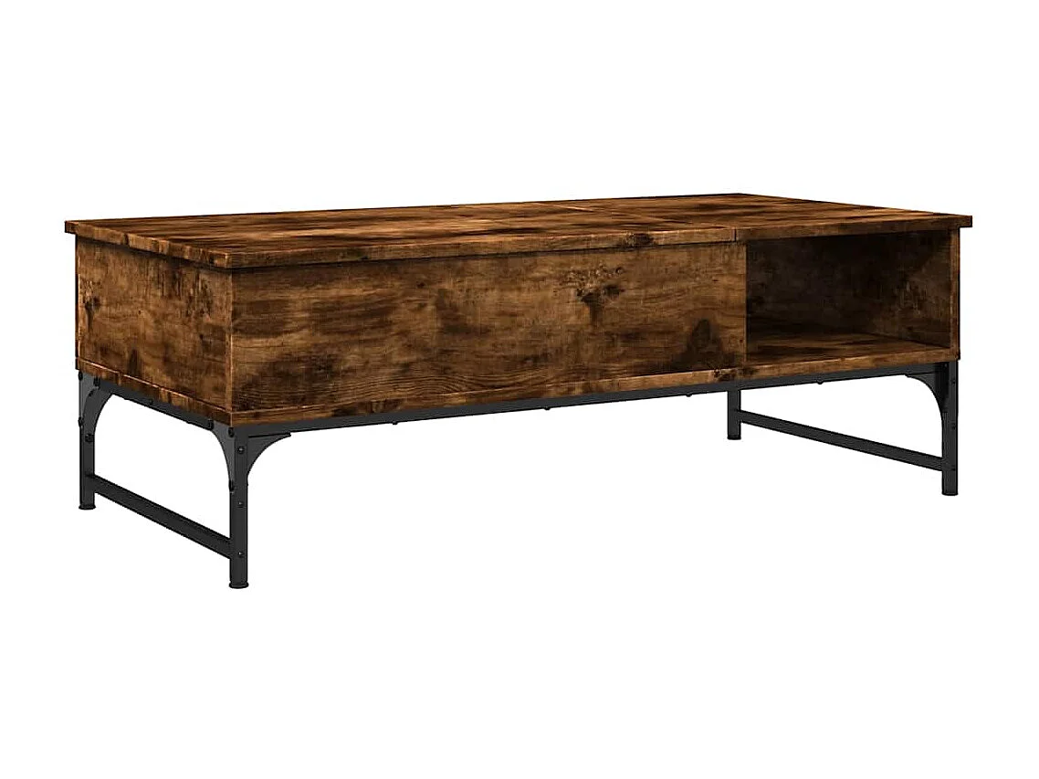 Salontafel 100x50x35 cm bewerkt hout en metaal gerookt eiken