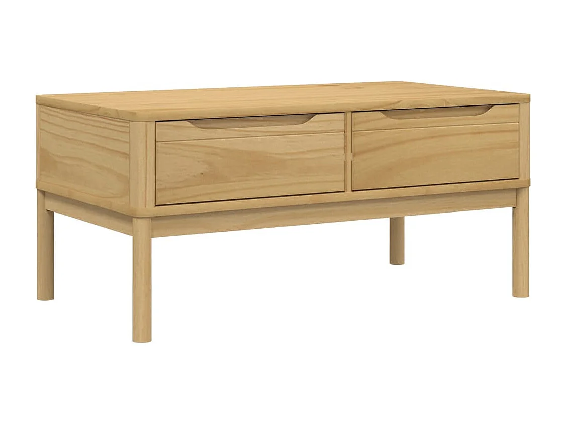 Table basse FLORO cire marron 99x55,5x45 cm bois massif de pin
