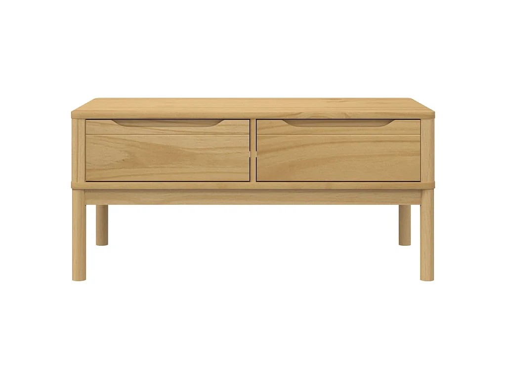 Table basse FLORO cire marron 99x55,5x45 cm bois massif de pin