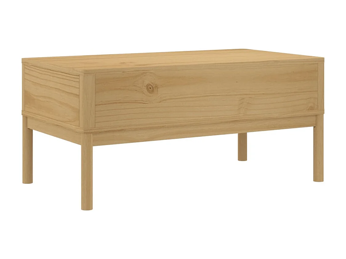 Table basse FLORO cire marron 99x55,5x45 cm bois massif de pin