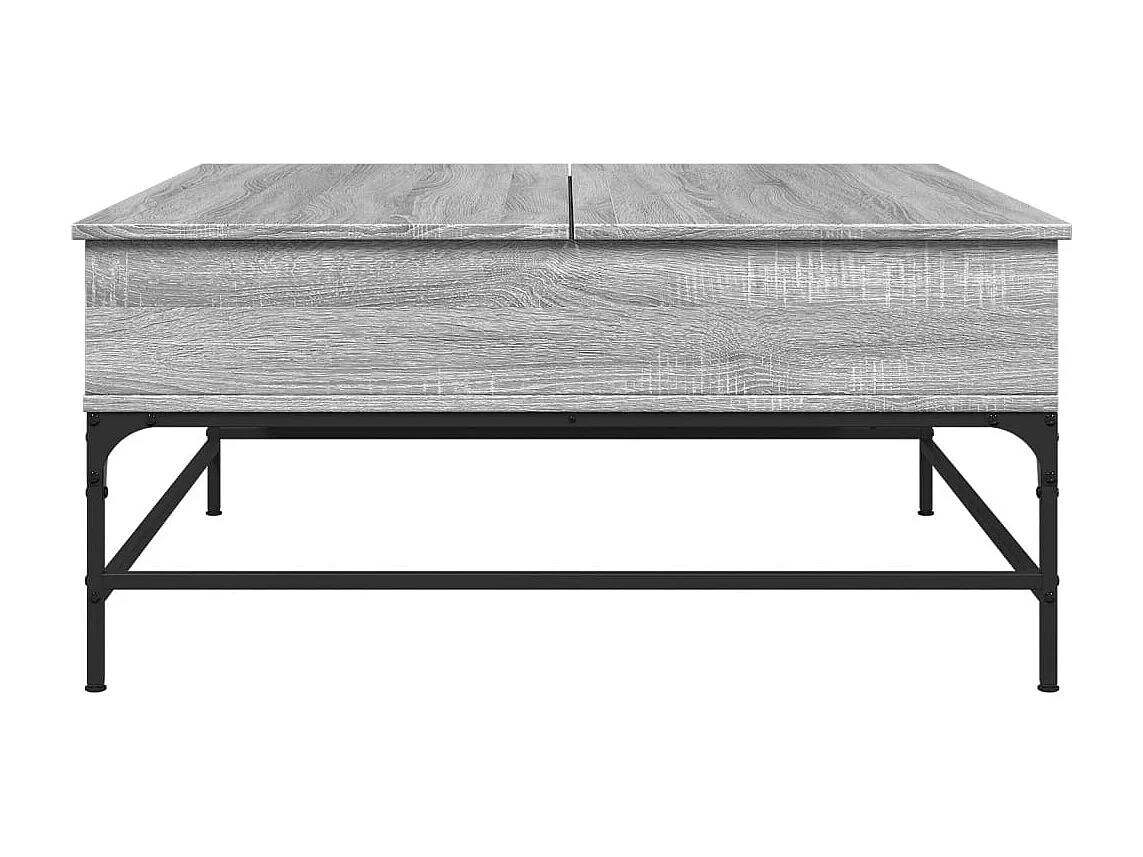 Table basse sonoma gris 95x95x45 cm bois d'ingénierie et métal