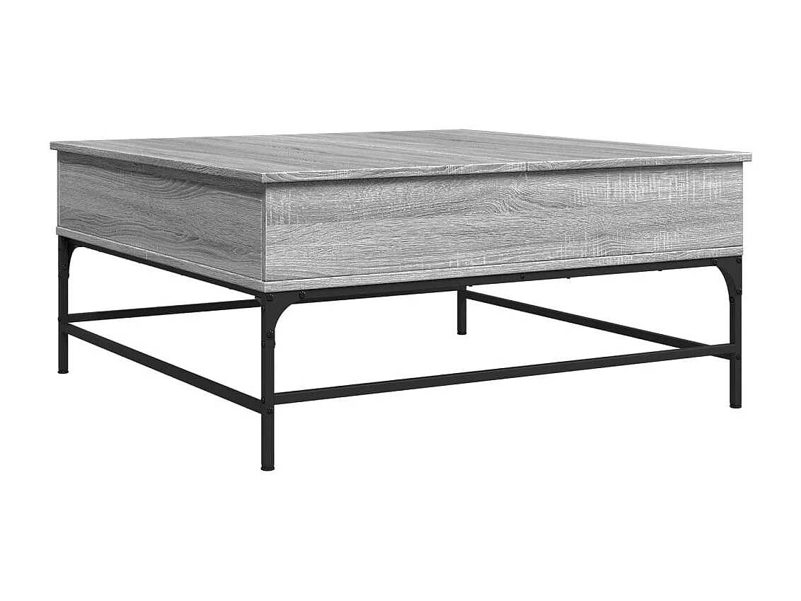 Table basse sonoma gris 95x95x45 cm bois d'ingénierie et métal