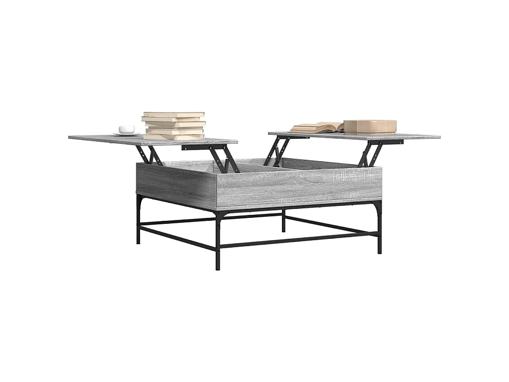 Couchtisch Grau Sonoma 95x95x45 cm Holzwerkstoff und Metall