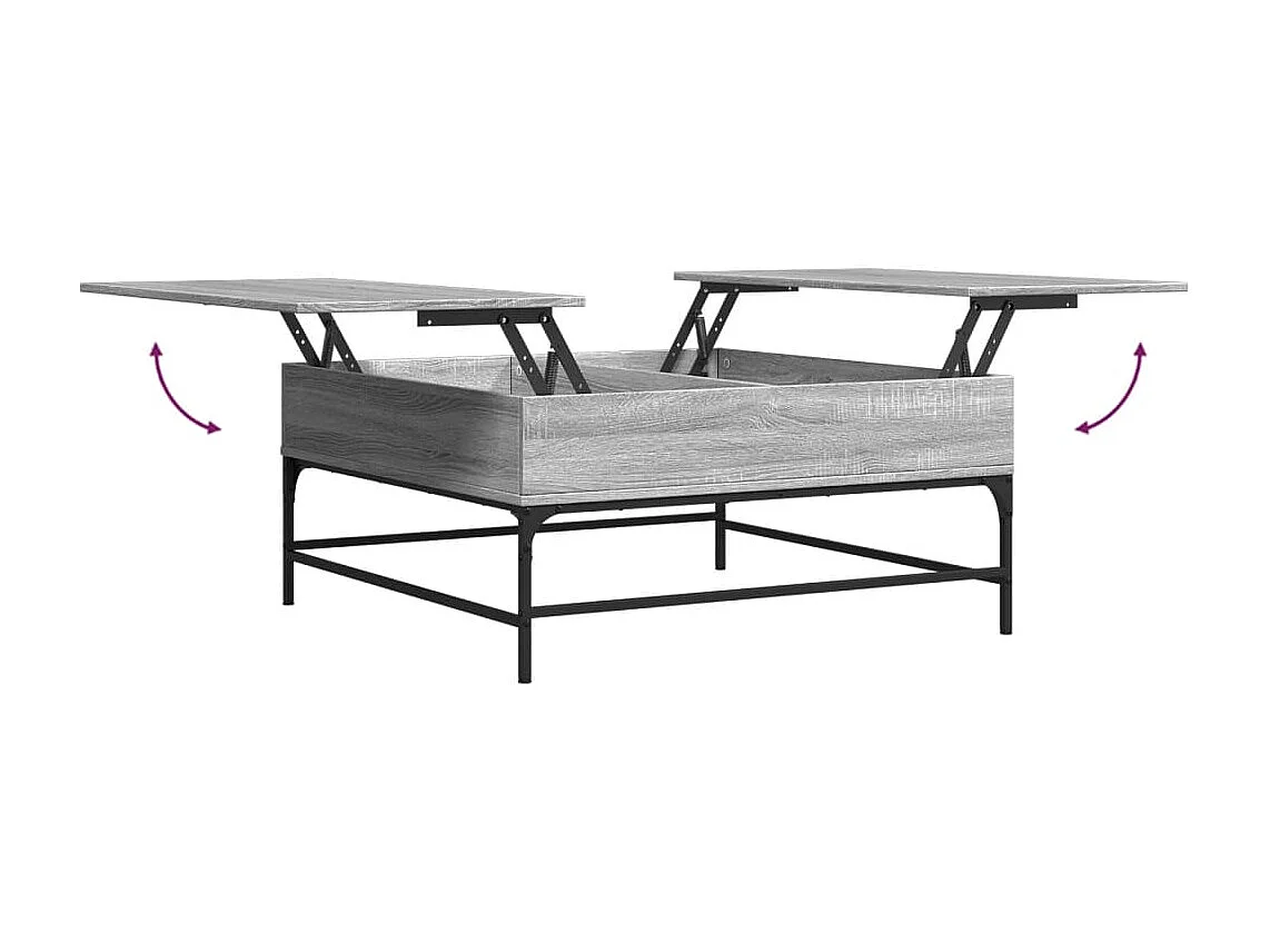Couchtisch Grau Sonoma 95x95x45 cm Holzwerkstoff und Metall