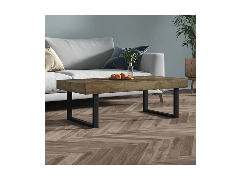 Couchtisch Dunkelbraun und Schwarz 120x60x40 cm MDF und Eisen