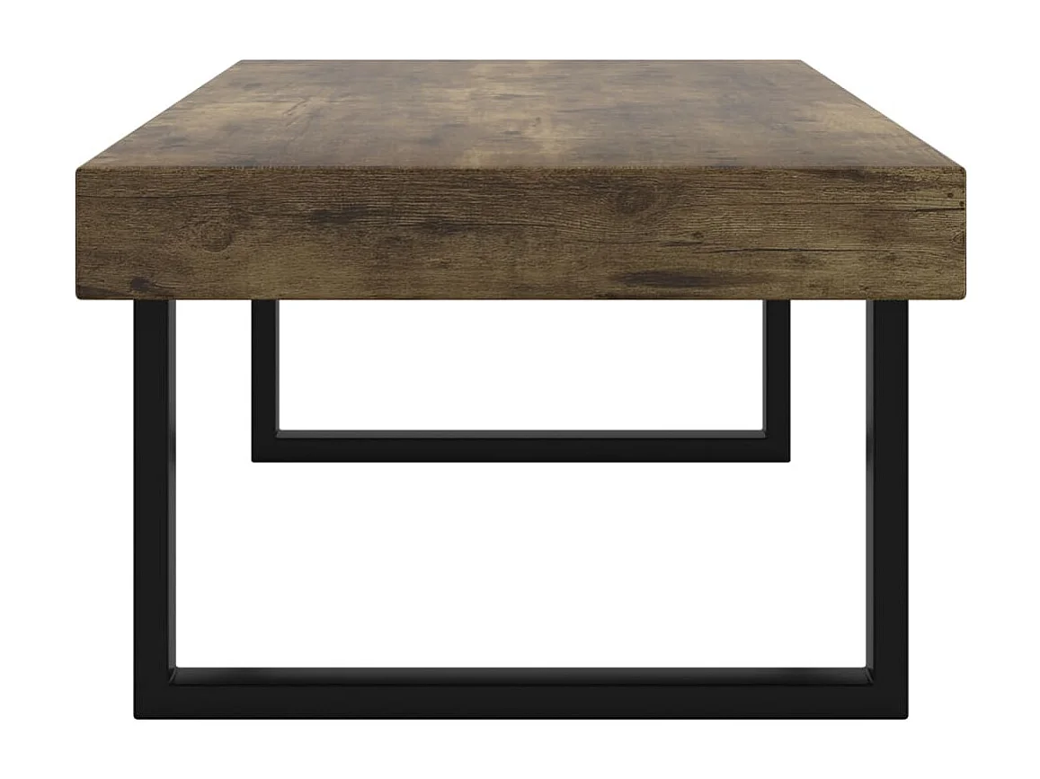 Table basse Marron foncé et noir 120x60x40 cm MDF et fer