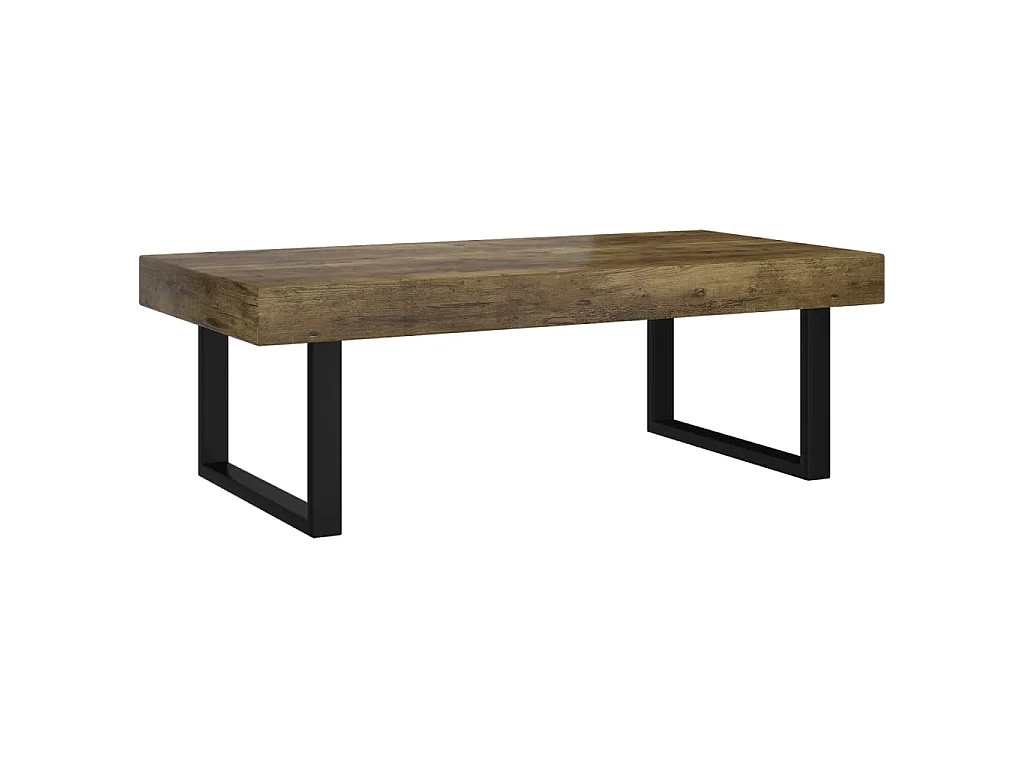 Salontafel 120x60x40 cm MDF en ijzer donkerbruin en zwart