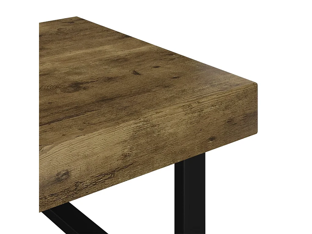 Salontafel 120x60x40 cm MDF en ijzer donkerbruin en zwart