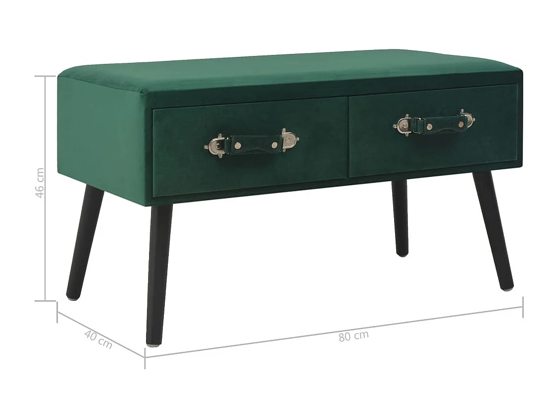 Salontafel 80x40x46 cm fluweel groen