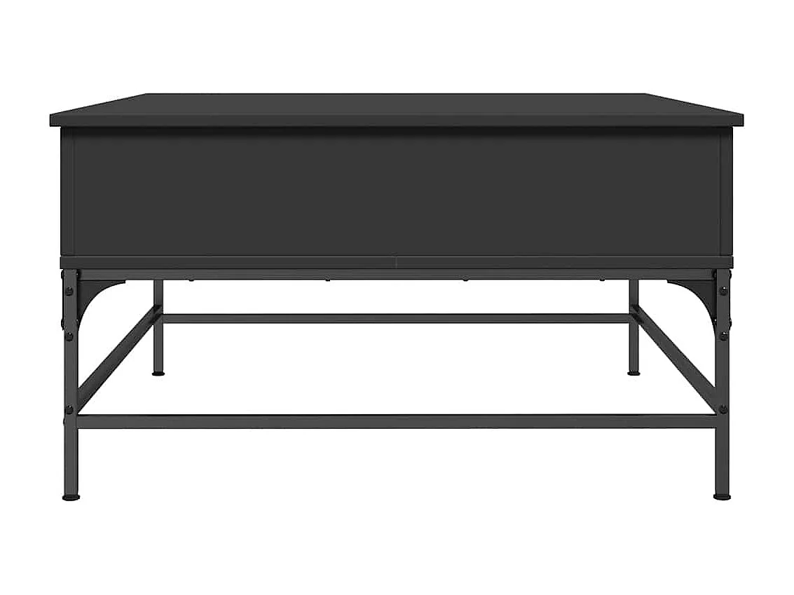 Salontafel 80x80x45 cm bewerkt hout en metaal zwart